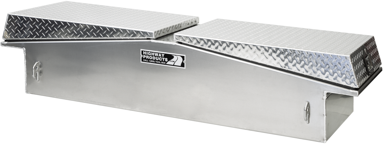 71 X 16 X 23 GULL WING TOOL BOX WITH SMOOTH ALUMINUM BASE, DIAMOND PLATE LID (3412-015)
