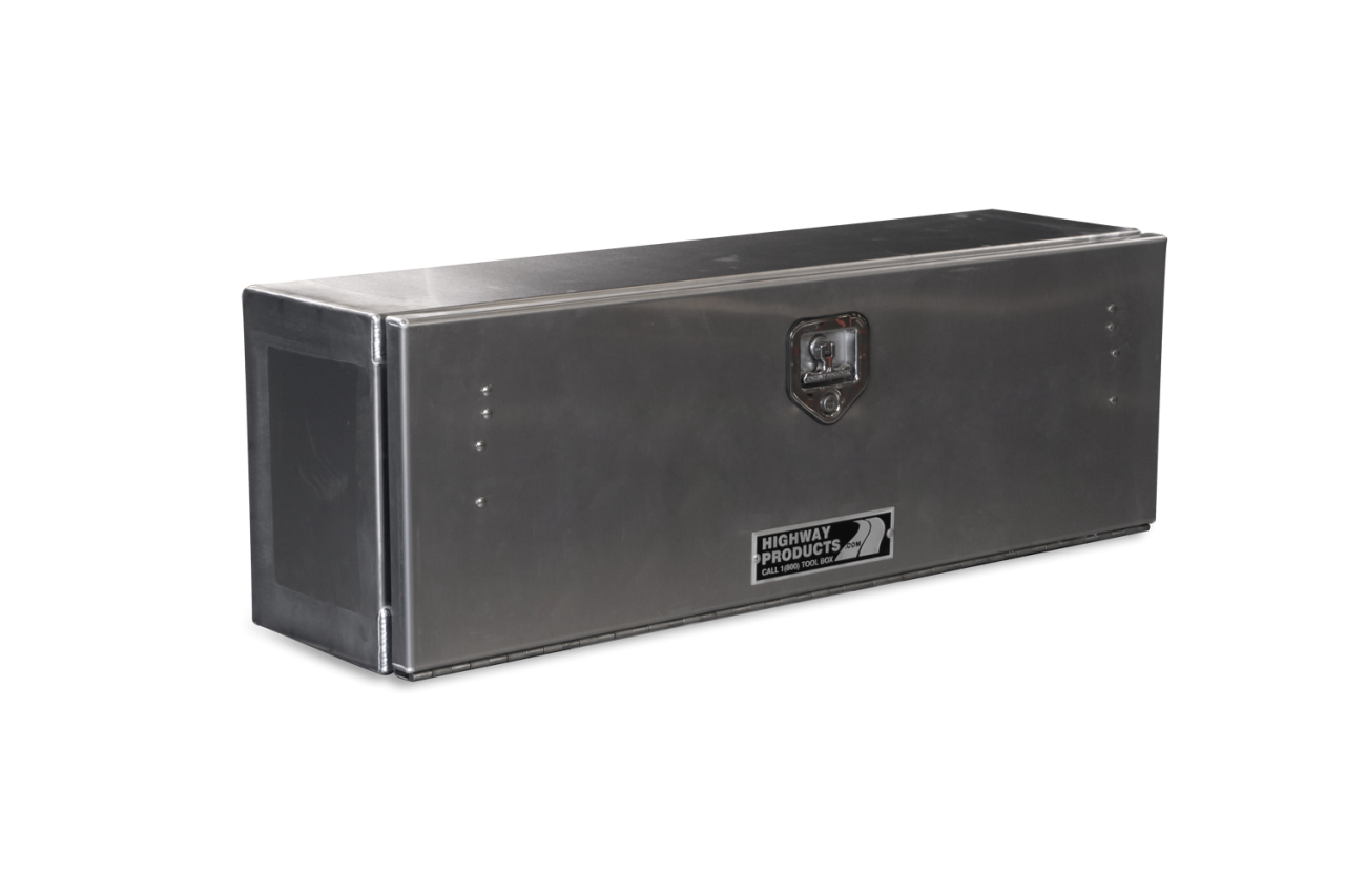 48 X 16 X 13 HIGH SIDE TOOL BOX WITH SMOOTH ALUMINUM DOOR, SMOOTH ALUMINUM BASE