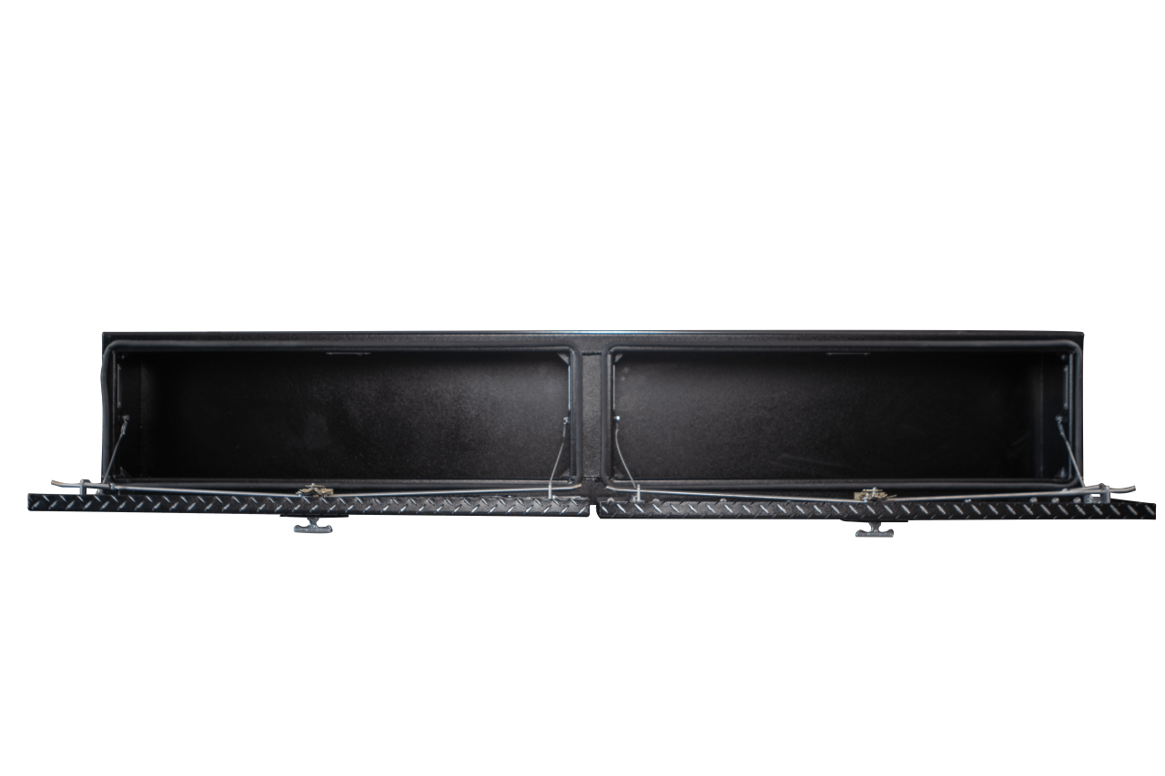 72 X 16 X 13 HIGH SIDE TOOL BOX WITH LEOPARD DOOR, SMOOTH BLACK BASE