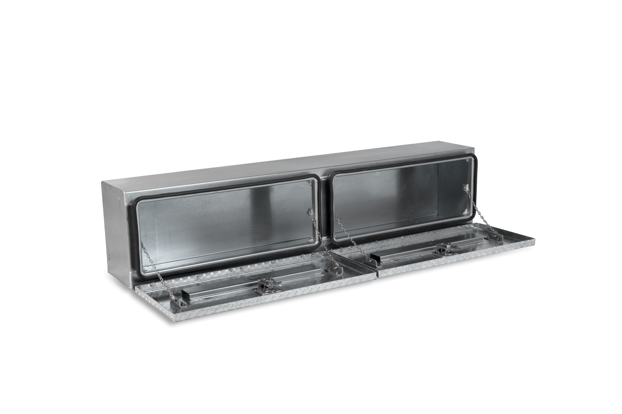 72 X 16 X 13 HIGH SIDE TOOL BOX WITH DIAMOND PLATE DOOR, SMOOTH ALUMINUM BASE