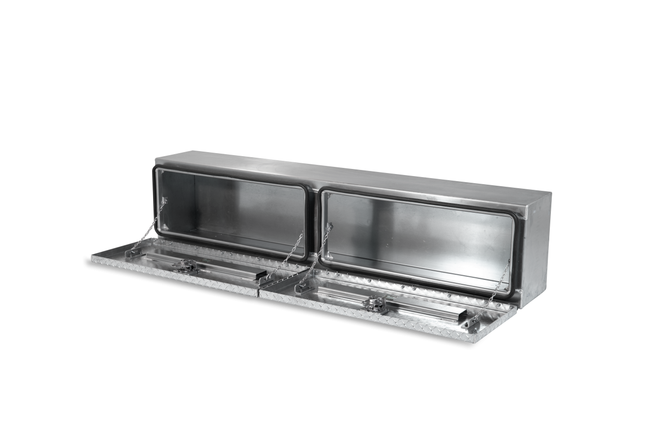 72 X 16 X 13 HIGH SIDE TOOL BOX WITH DIAMOND PLATE DOOR, SMOOTH ALUMINUM BASE