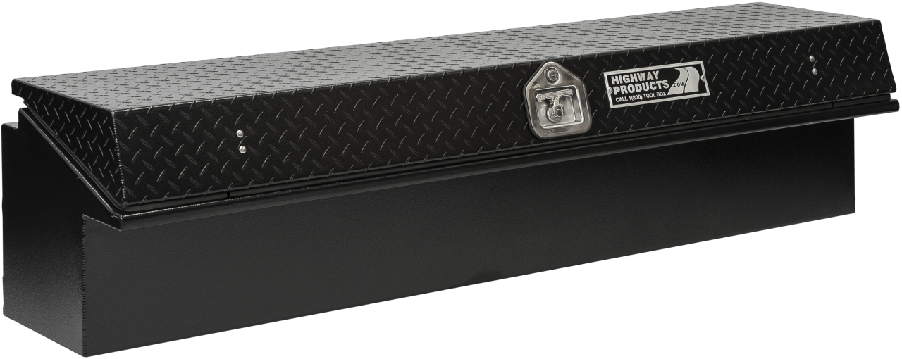 90 X 16 X 16 DRIVER SIDE LOW SIDE TOOL BOX WITH SMOOTH BLACK BASE, PLATE LID