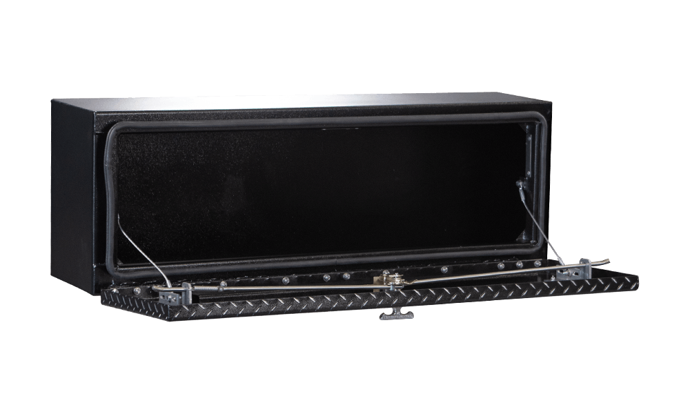 48 X 16 X 13 HIGH SIDE TOOL BOX WITH LEOPARD DOOR, SMOOTH BLACK BASE