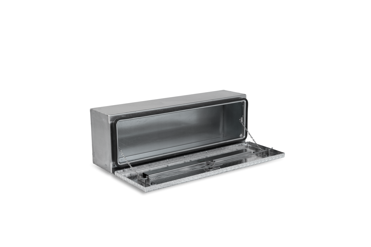 48 X 16 X 13 HIGH SIDE TOOL BOX WITH DIAMOND PLATE DOOR, SMOOTH ALUMINUM BASE