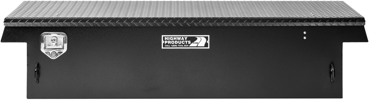 70 X 16 X 20 SINGLE LID TOOL BOX WITH SMOOTH BLACK BASE, BLACK DIAMOND PLATE LID