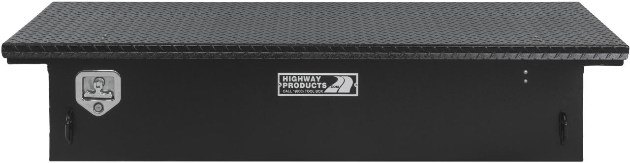 70 X 13.5 X 27 LOW PROFILE TOOL BOX WITH SMOOTH BLACK BASE, DIAMOND PLATE LID