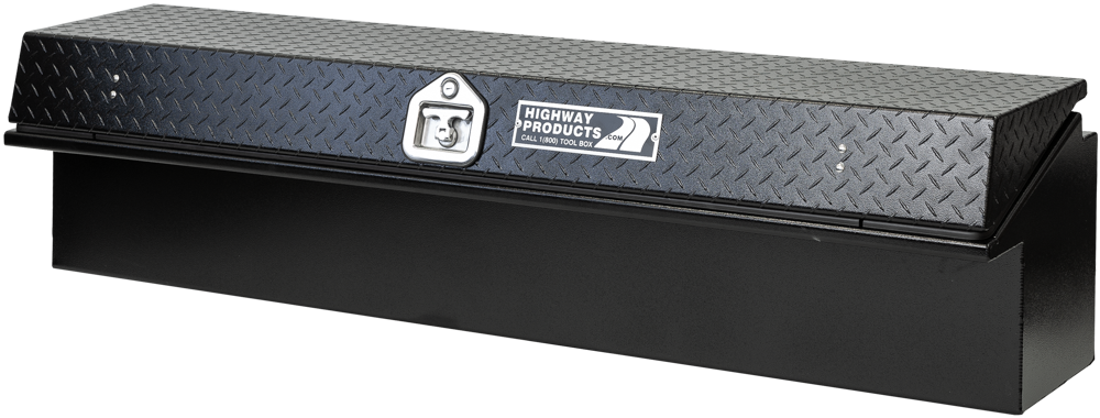 65 X 16 X 16 LOW SIDE TOOL BOX WITH SMOOTH BLACK BASE, BLACK DIAMOND PLATE LID — primary image