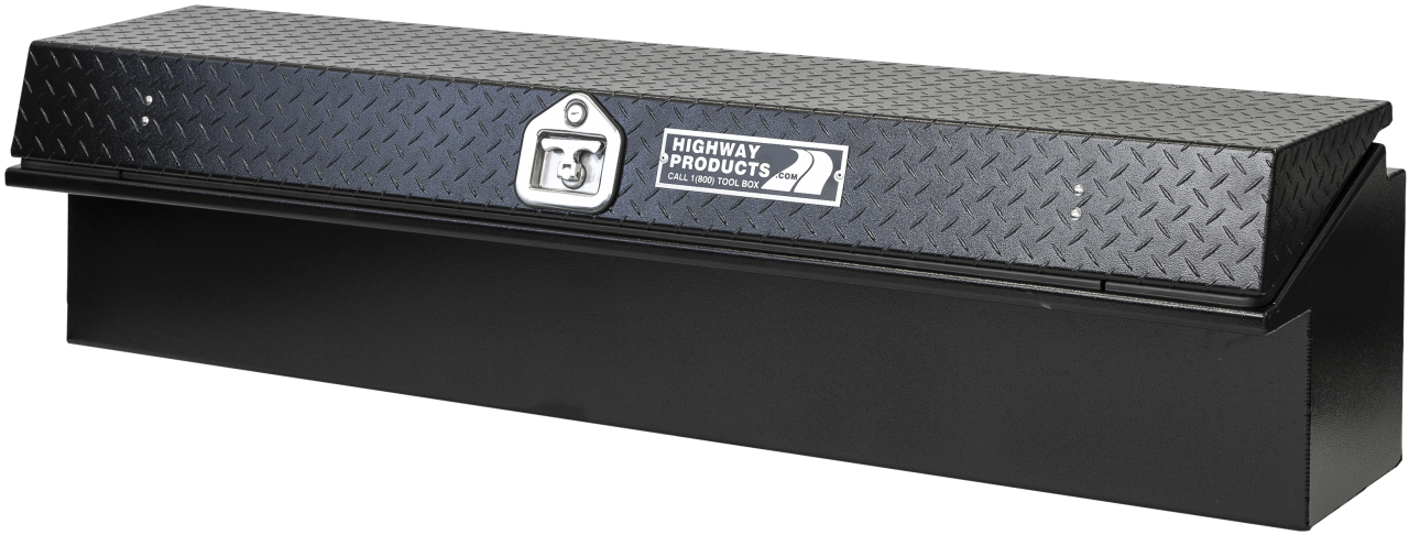 65 X 16 X 16 LOW SIDE TOOL BOX WITH SMOOTH BLACK BASE, BLACK DIAMOND PLATE LID