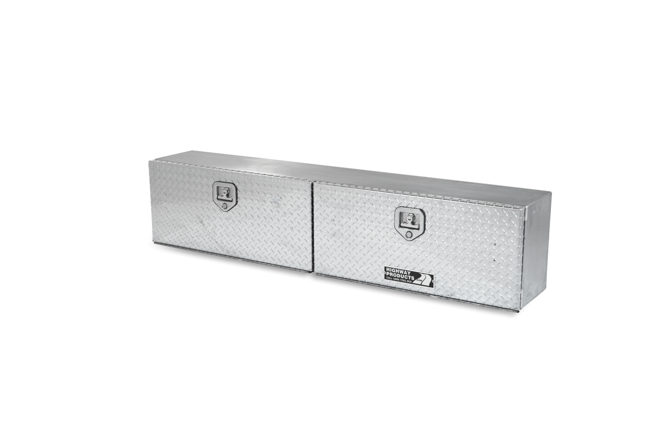 90 X 16 X 13 HIGH SIDE TOOL BOX WITH DIAMOND PLATE DOOR, SMOOTH ALUMINUM BASE