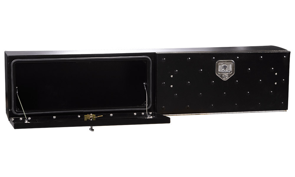 65 X 16 X 13 HIGH SIDE TOOL BOX WITH GLADIATOR DOOR, SMOOTH BLACK BASE