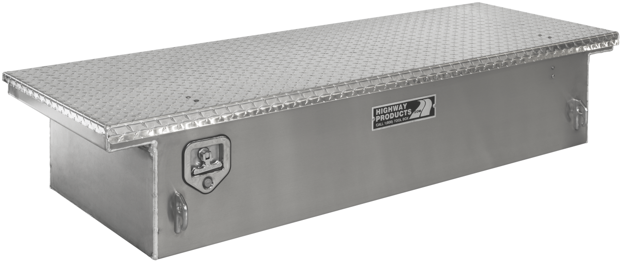 70 X 13.5 X 27 LOW PROFILE TOOL BOX WITH SMOOTH ALUMINUM BASE, DIAMOND PLATE LID