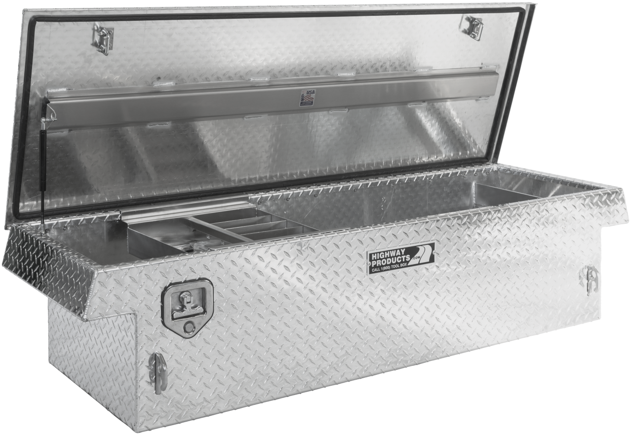 70 X 16 X 27 SINGLE LID TOOL BOX WITH DIAMOND PLATE BASE, DIAMOND PLATE LID