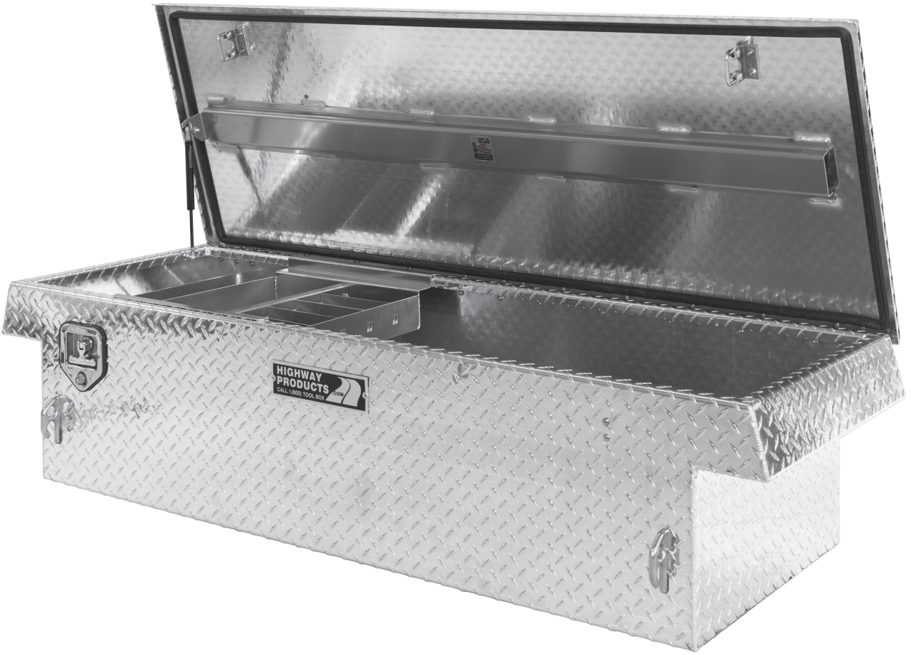 70 X 16 X 27 SINGLE LID TOOL BOX WITH DIAMOND PLATE BASE, DIAMOND PLATE LID