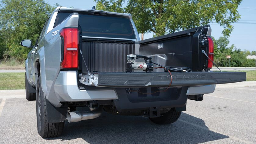 Air Lift Digital Portable Compressor with 7-way Adapter — side view