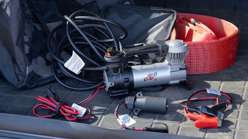 Air Lift Digital Portable Compressor with 7-way Adapter — front view