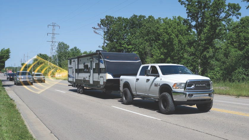 Towtal View LaneGuard offers Blind Spot Detection & Lane Change Assist. — side view