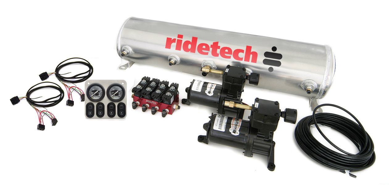 RidePro Analog 4 way air suspension control system with 5 gallon tank. — primary image