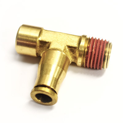 Airline Fitting, Compressor Tee, 1/4" NPT x 1/8" Female NPT x 1/4" Airline — primary image