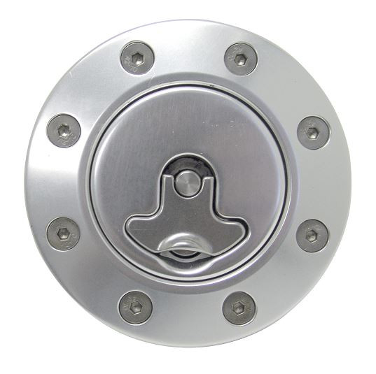 Billet aluminum gas cap for 1962-1967 Nova, locking, anodized Silver. — primary image