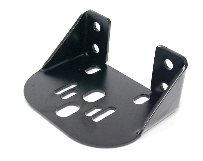 Bolt-On rear upper air spring bracket, powder coated black. — primary image