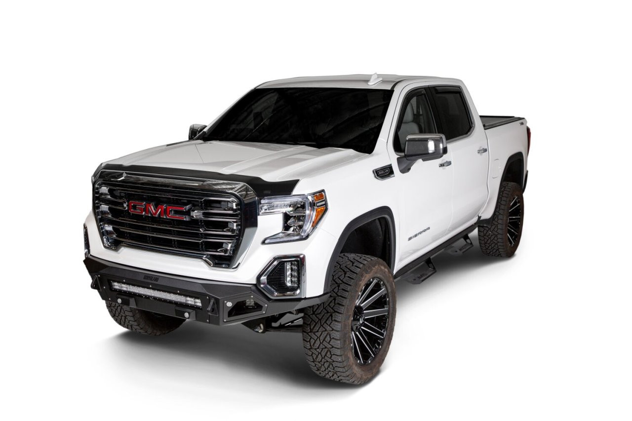 Husky Liners 2877085 Aeroskin Low Profile Hood Protector Matte Black 2015-2019 GMC Sierra 2500/3500 HD — installed view