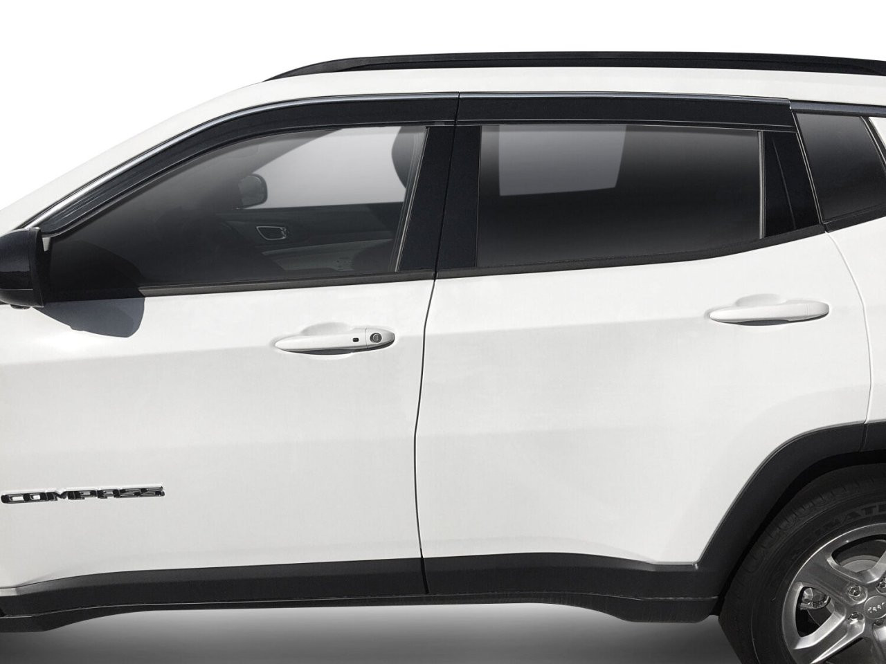 Low Profile Ventvisor Deflector; Smoke with Chrome Trim; Outside Mount; 4 pc. (2884072) — installed view