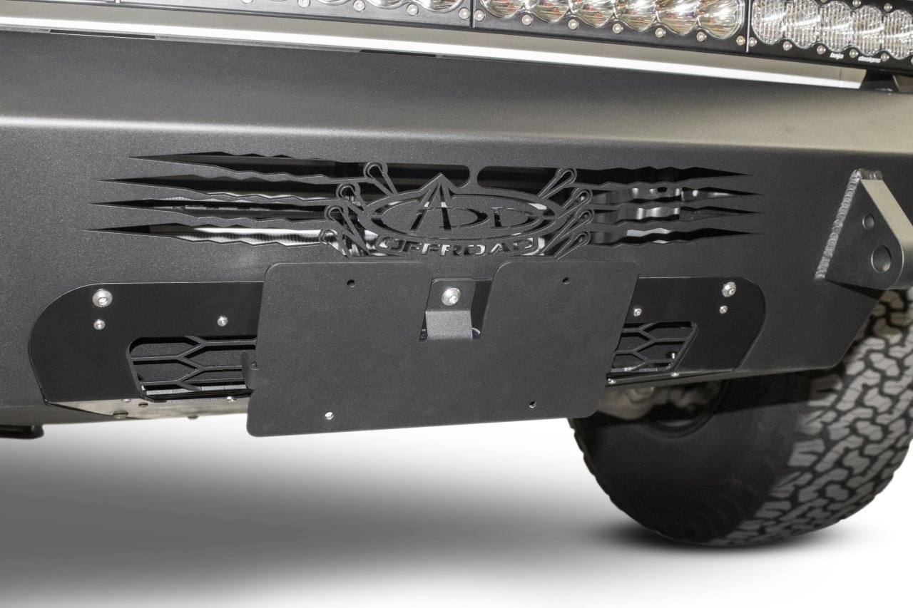 Front License Plate Bracket — installed view