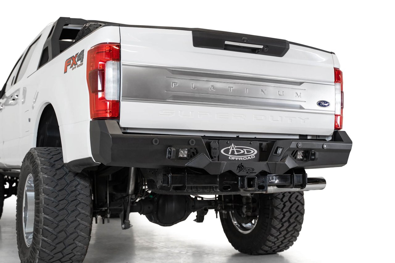 Bomber HD Rear Bumper (R160051280103) — installed view