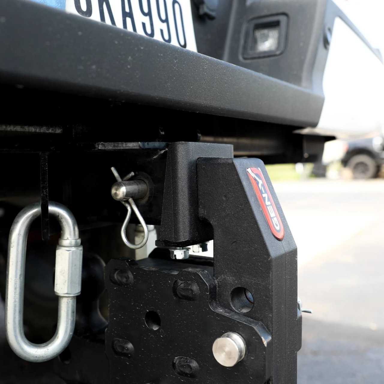 Anti-Rattle Hitch Tightener — installed view