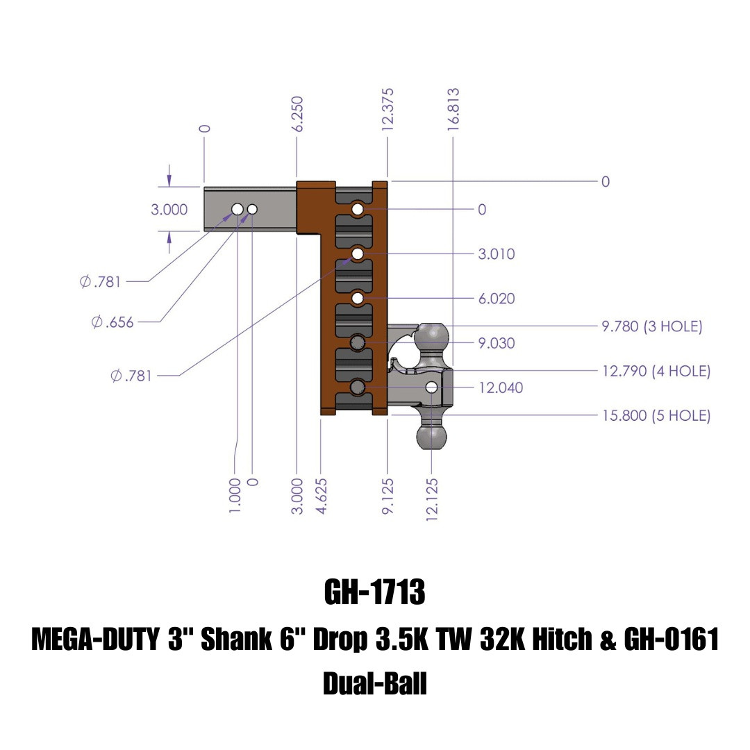 MEGA-DUTY Drop Hitch (GH-1713)