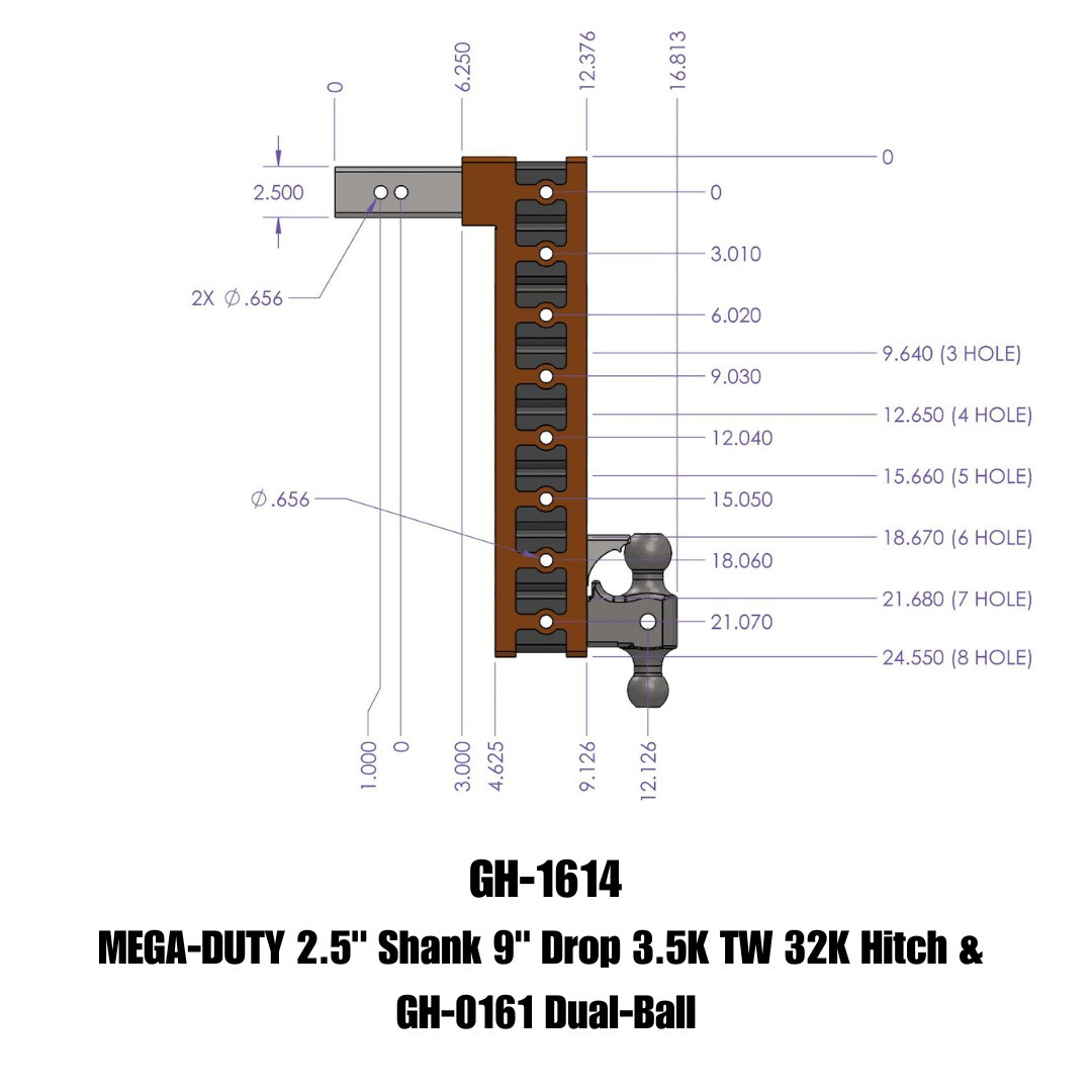 MEGA-DUTY Drop Hitch (GH-1614)