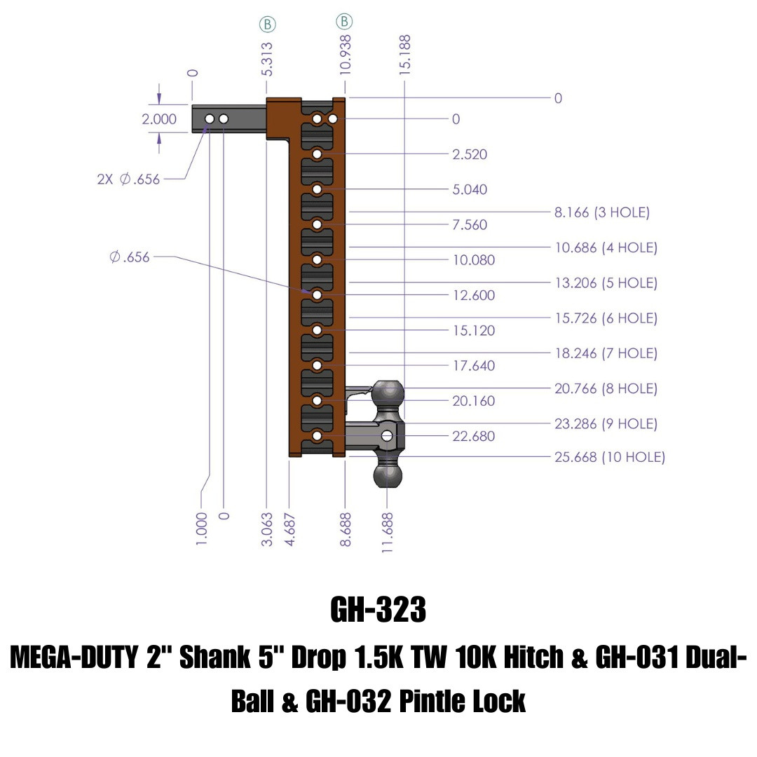 MEGA-DUTY Drop Hitch (GH-323)