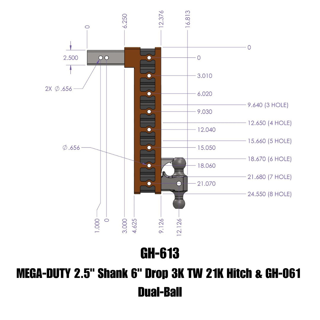 MEGA-DUTY Drop Hitch (GH-613)