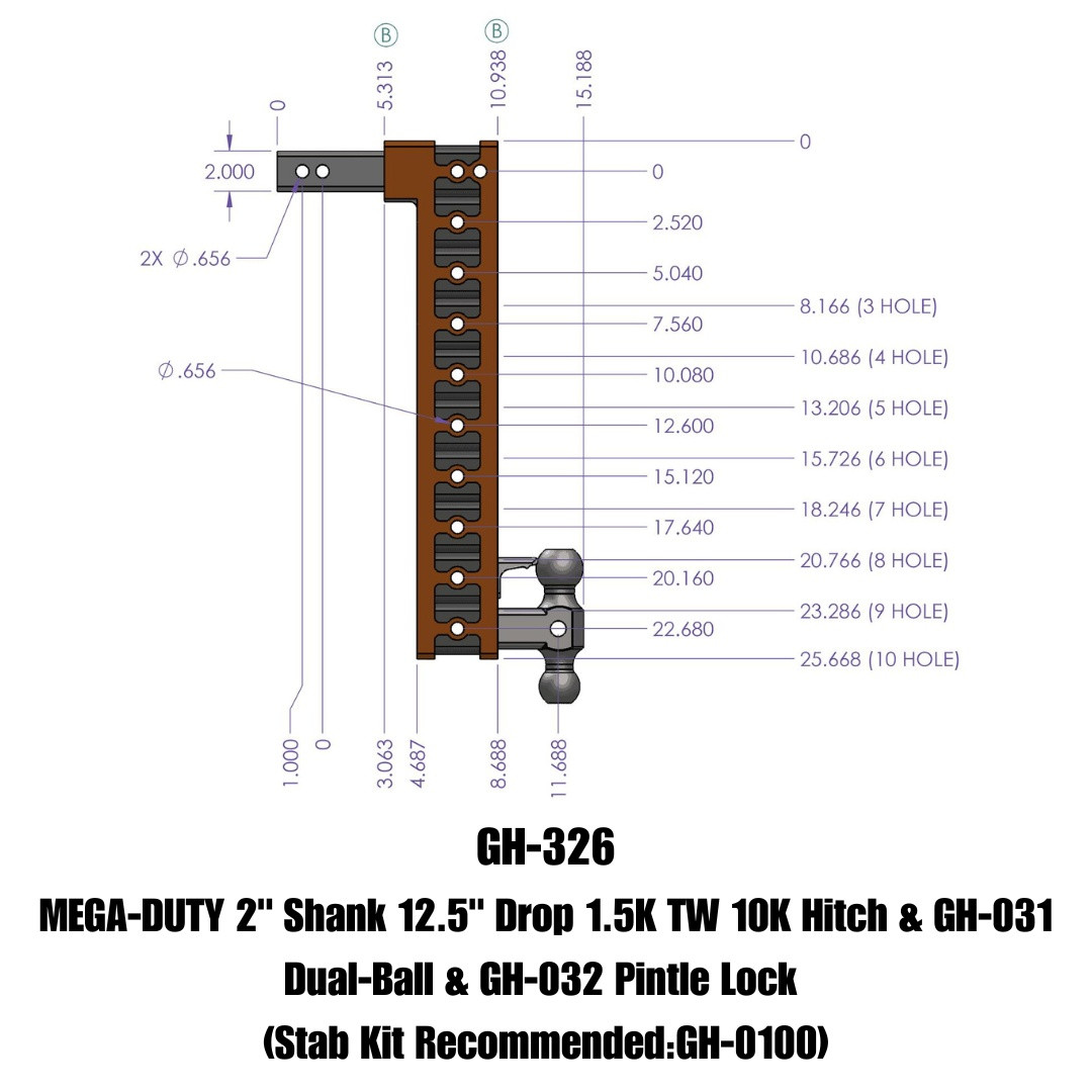 MEGA-DUTY Drop Hitch (GH-326)