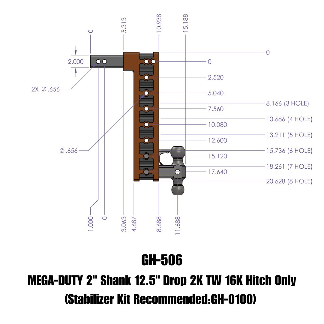 MEGA-DUTY Drop Hitch (GH-506)
