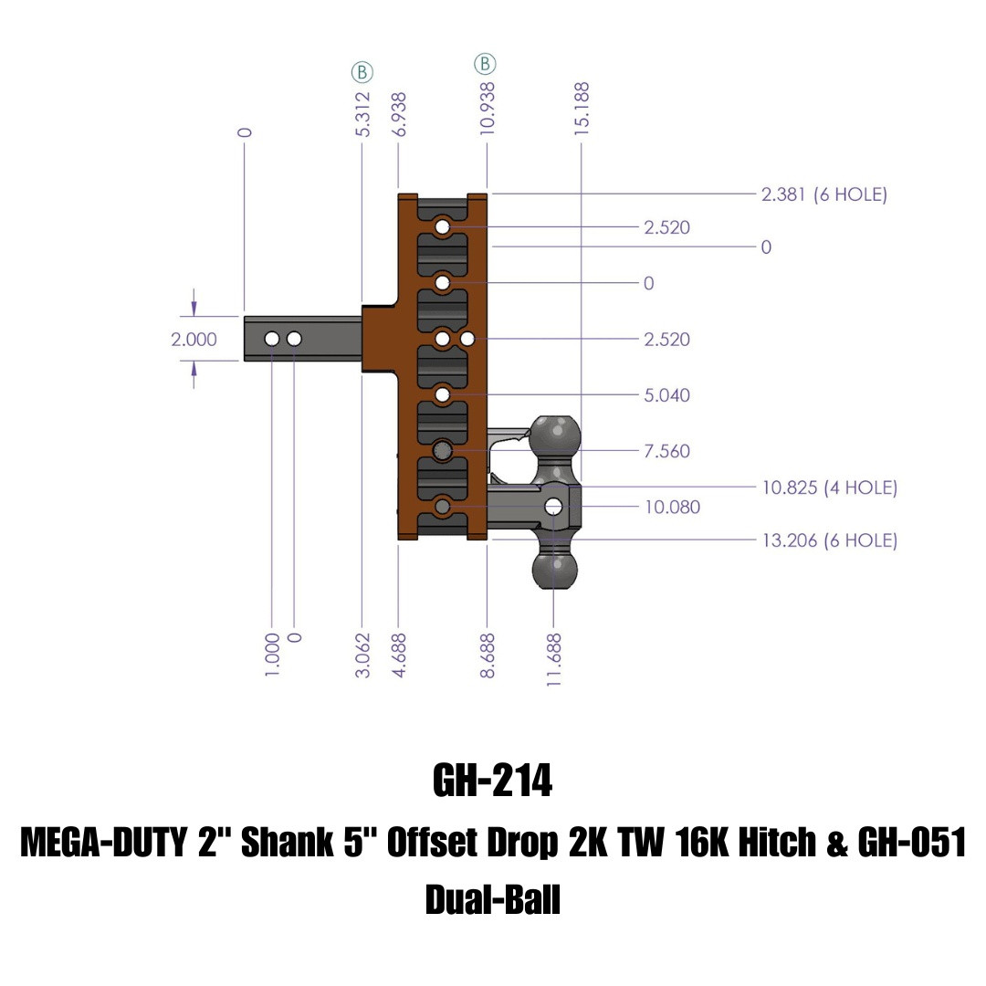 MEGA-DUTY Drop Hitch (GH-214)