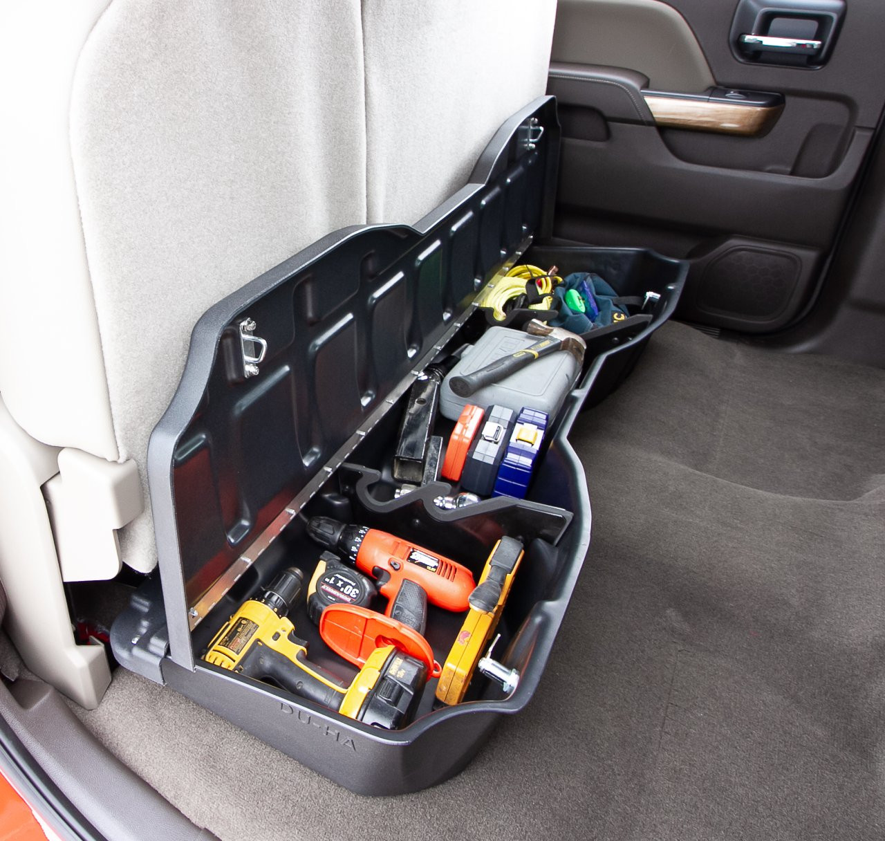 DÜHA 10307 Lockbox Underseat Storage / Gun Case - Black — side view