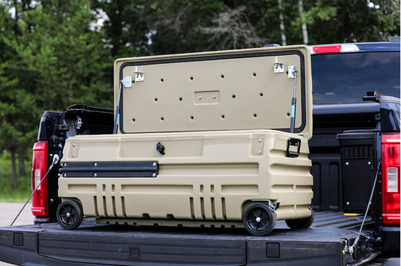 DÜHA Squad Box w/Bracket - Interior / Exterior Portable Storage + Gun Case/Rack (70673) — side view