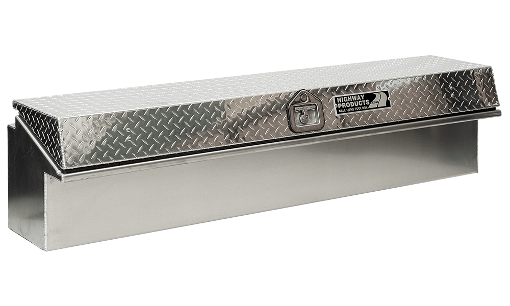 65 X 16 X 16 LOW SIDE TOOL BOX WITH SMOOTH ALUMINUM BASE, DIAMOND PLATE LID