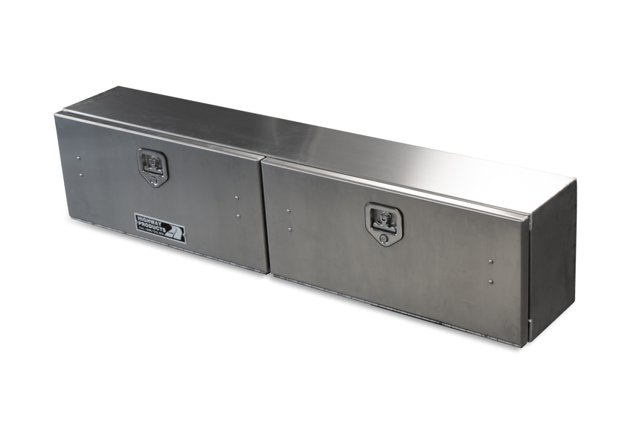 96 X 16 X 13 HIGH SIDE TOOL BOX WITH SMOOTH ALUMINUM DOOR, SMOOTH ALUMINUM BASE