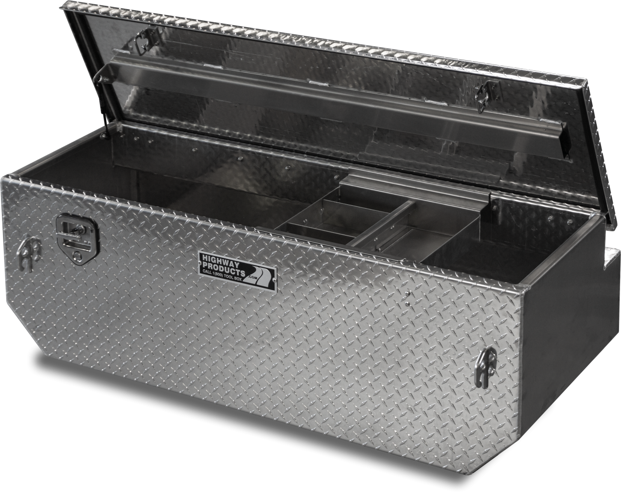 60 X 19.5 X 31 5TH WHEEL TOOL BOX WITH DIAMOND PLATE LID, DIAMOND PLATE BASE