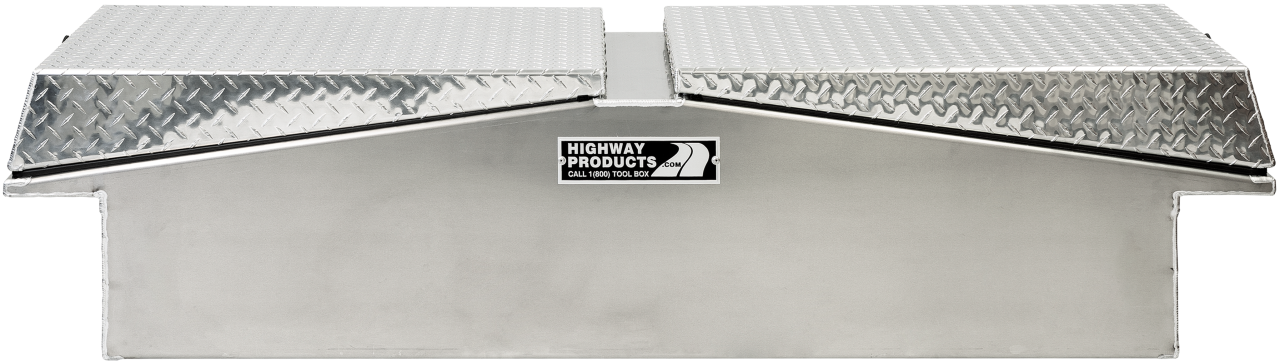 71 X 16 X 23 GULL WING TOOL BOX WITH SMOOTH ALUMINUM BASE, DIAMOND PLATE LID