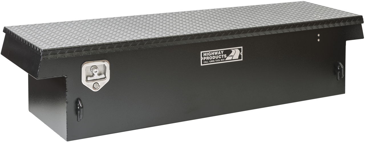 70 X 16 X 20 SINGLE LID TOOL BOX WITH SMOOTH BLACK BASE, BLACK DIAMOND PLATE LID