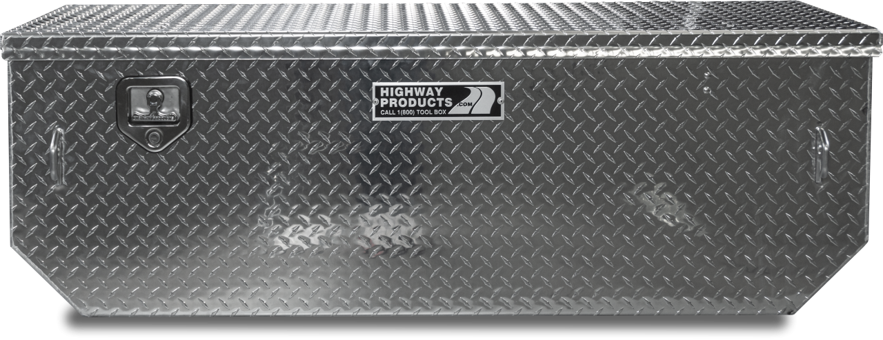 60 X 19.5 X 25 5TH WHEEL TOOL BOX WITH DIAMOND PLATE LID, DIAMOND PLATE BASE