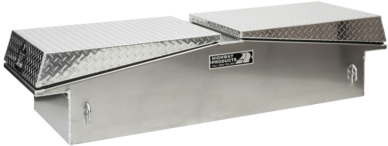 71 X 16 X 23 GULL WING TOOL BOX WITH SMOOTH ALUMINUM BASE, DIAMOND PLATE LID (3412-015)