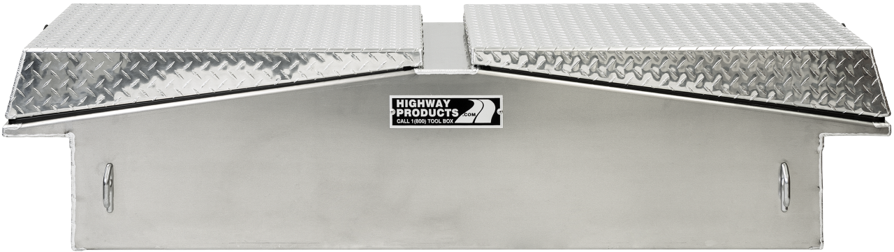 71 X 16 X 23 GULL WING TOOL BOX WITH SMOOTH ALUMINUM BASE, DIAMOND PLATE LID (3412-015)