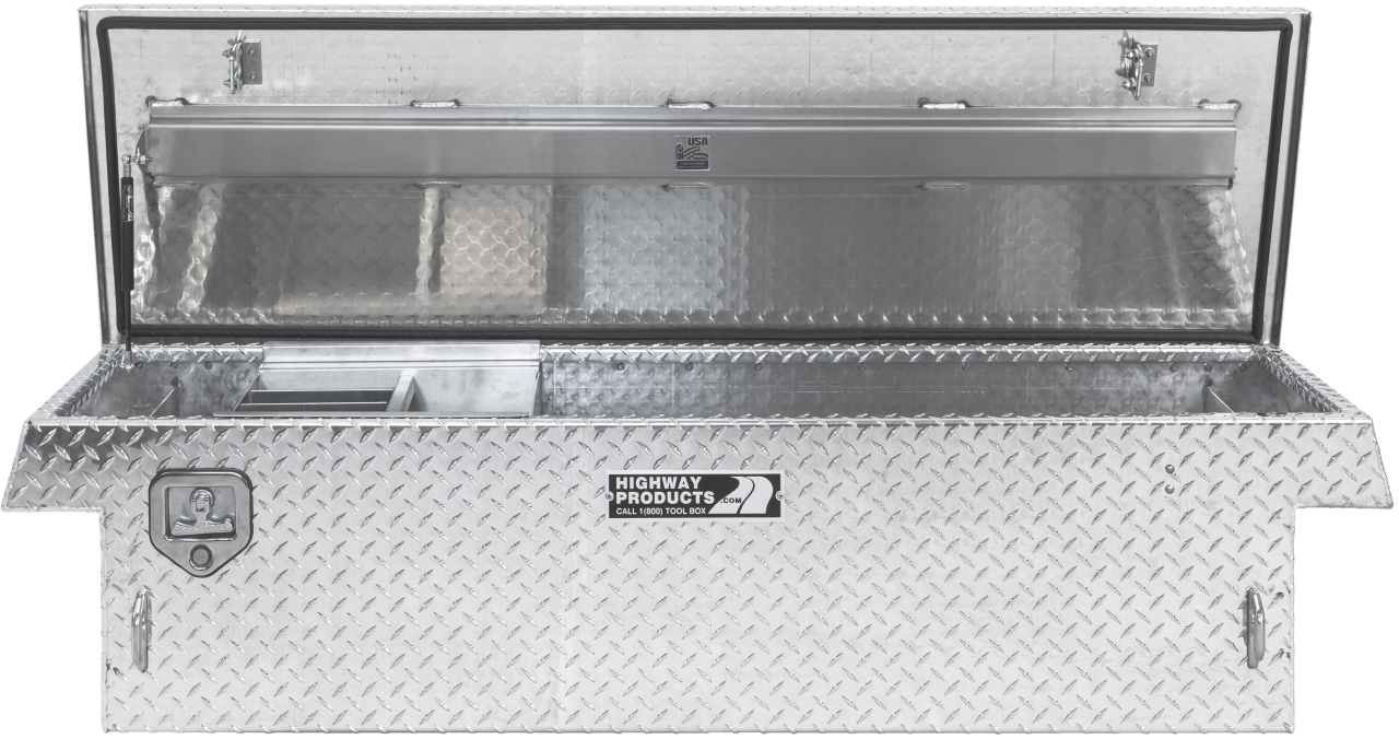 70 X 16 X 23 SINGLE LID TOOL BOX WITH DIAMOND PLATE BASE, DIAMOND PLATE LID