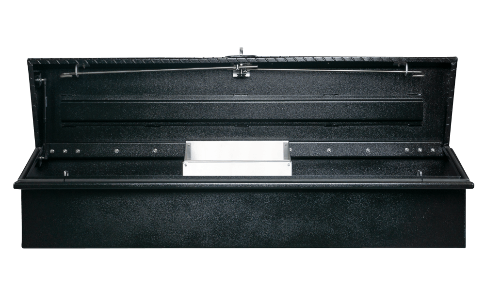 48 X 16 X 16 LOW SIDE TOOL BOX WITH SMOOTH BLACK BASE, LEOPARD LID