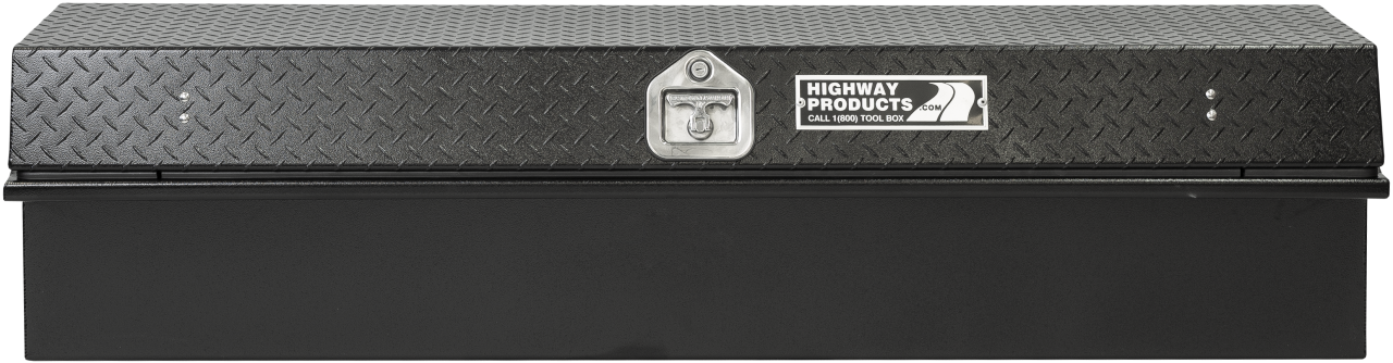 65 X 16 X 16 LOW SIDE TOOL BOX WITH SMOOTH BLACK BASE, BLACK DIAMOND PLATE LID