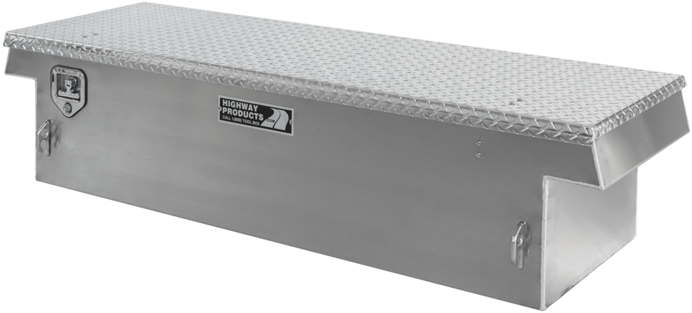 70 X 16 X 23 SINGLE LID TOOL BOX WITH SMOOTH ALUMINUM BASE, DIAMOND PLATE LID — primary image